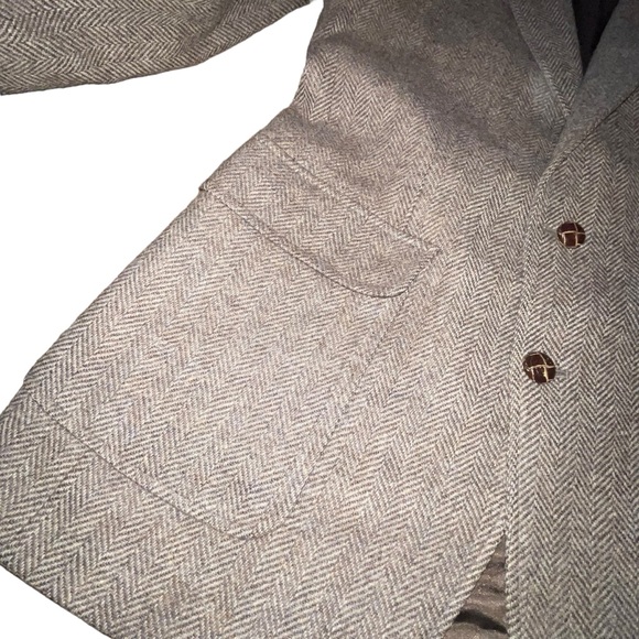Imperial By Haggar Men’s Spots Jacket Blazer Sports Coat 100% Wool Tan/Brn VTG - Picture 3 of 6